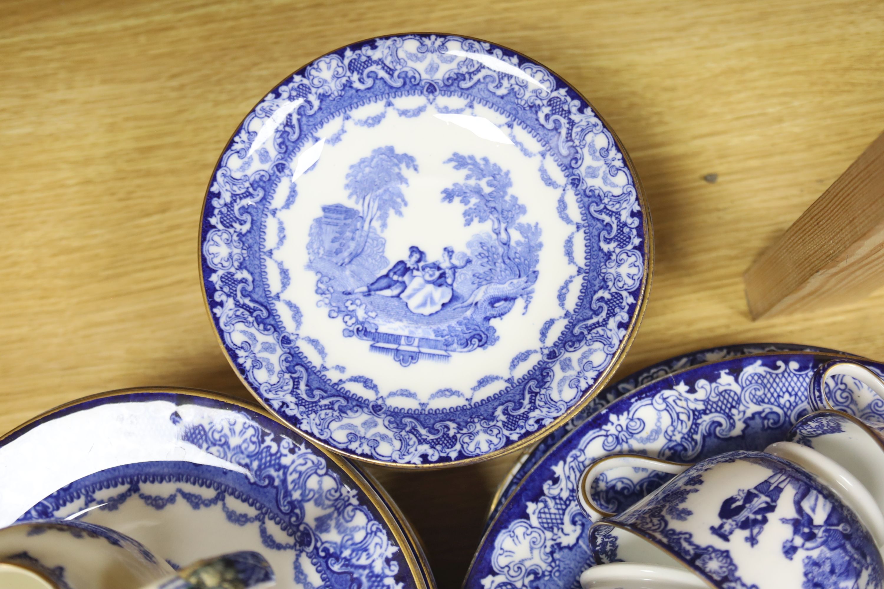 A Royal Doulton blue and white tea service